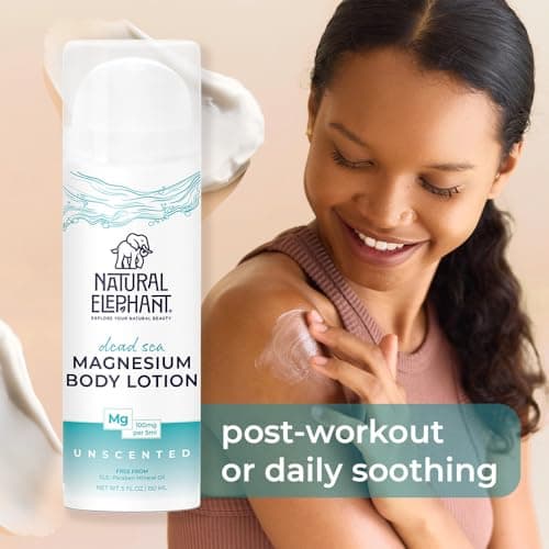 Natural Elephant Dead Sea Magnesium Lotion – Vanilla Scented Body Moisturizer | Topical Magnesium with Dead Sea Minerals – 5 oz (150 ml) - Thumbnail 5