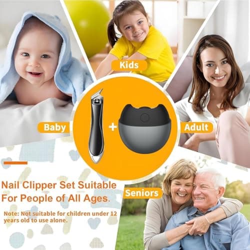 Electric Nail Clipper,2026 Improved Nail Clippers Set, Includes an Automatic 3-in-1 Nail Clippers,a Slanted Nail Clipper(for Ingrown Toenails&Fingernail) Ideal for Babies, Children, Adults and Seniors - Thumbnail 2