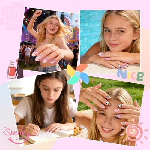 Ranrose 390pcs Extra Short Almond Nail Tips for Girls12-16 Years Old, 13 Sizes Pre-Shaped Soft Gel Press on Nails for Kids Natural Fit for DIY Nail Tips Art for School, Parties, Holidays,Dress Up - Thumbnail 6