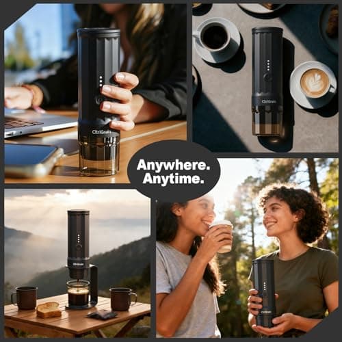 Citrigrain Portable Espresso Machine, Self-Heating Travel Coffee Maker with Fast Charging USB-C & Carrying Bag & Stand, for Ground Coffee & NS Capsules, for Camping, Hiking, RV, Office - Thumbnail 6