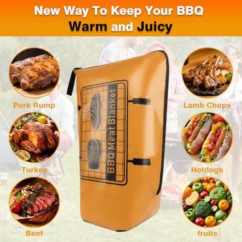 BBQ Blanket for Resting Meat 20 Inch, Reusable Insulated Bag for Picnic Camping, Fits Large Brisket,Turkey, Ideal Gift for Men Dad Grill Masters BBQ Lovers Anniversary Birthday - Thumbnail 3