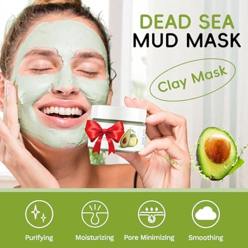 OUPEICHARM Clay Mask Avocado Dead Sea Mud Face Masks for Face, Detox Face Masks for Moisturizing, Green Tea Deeping Cleanse Mask Acne, oil, Pore, Blackheads, Wrinkles, Hydrating Facial Mask for Women - Thumbnail 6