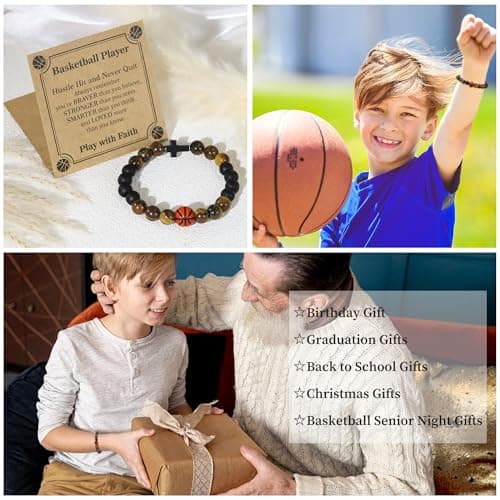 BAYLAY Basketball Gifts for Boys 8-12 12-16 Basketball Bracelets Easter Basket Stuffers Accessories Stuff Valentines Gift for Boys Stocking Stuffers Basketbal Senior Night Gifts for Boy - Thumbnail 6