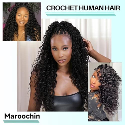 Miracle Knots Crochet Human Hair Loose Deep Wave 180G 150Strands 18 Inch NC - Thumbnail 6