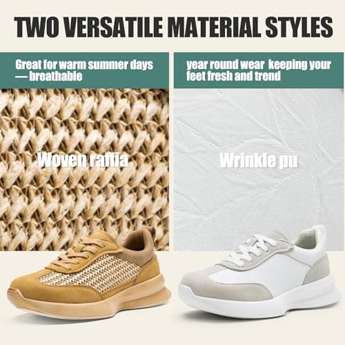 Vepose Women's White Grey Lightweight Platform Sneakers Chunky Casual Tennis Shoes, Memory Foam Non Slip, Suede Pu Lace Up, Everyday Walking Travel Office Size 9(CJY8216 White Grey 09) - Thumbnail 5