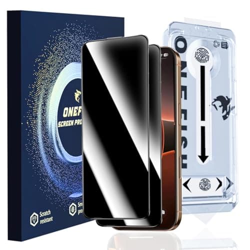 OneFish Full Edge Coverage Tempered Glass Screen Protector for IPhone 12/IPhone 12 Pro 6.1 inch 2 Pack Edge Reinforced, Self-Aligning Installation, Case Friendly Privacy Screen Protector