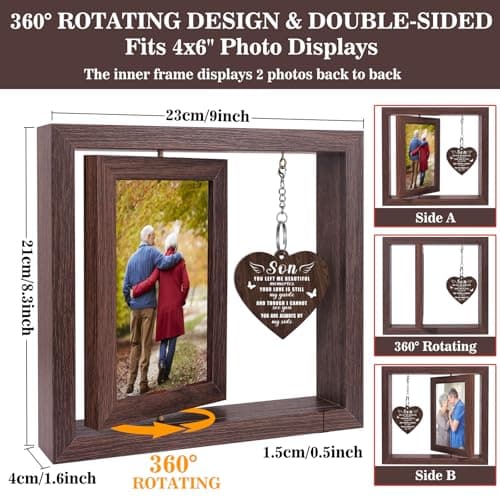 Boiveco Memorial Gifts for Loss of Son, Sympathy Gift for Loss of Son Memorial Picture Frame, In Memory of Son Grief Remembrance Bereavement Gifts for Loss of Son, Display Two 4x6 Photos - Thumbnail 4