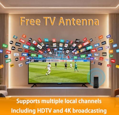 TV Antenna for Smart TV Indoor – Dual Mode Amplified TV Antenna, 4K 1080P Indoor Antenna with Adjustable Gain Switch, Light Magnetic Base, Signal Booster, Free Local Channels - Thumbnail 3