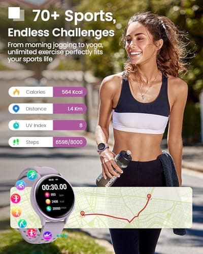 Smart Watches for Women & Men (Answer/Make Calls), Waterproof Fitness Tracker Smartwatch for Android & iPhone, Fitness Smart Watch with 24/7 Heart Rate, Sleep Monitor, 400+ Watch Face, 70+ Sport Modes - Thumbnail 3