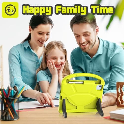 YIHE Kids Case for iPad (A16) 11th Generation 11 Inch 2025 & iPad 10th Generation 10.9 inch 2022, with Built-in Screen Protector and Stable Stand, Full Body Shockproof Protective Cover - Light Yellow - Thumbnail 6