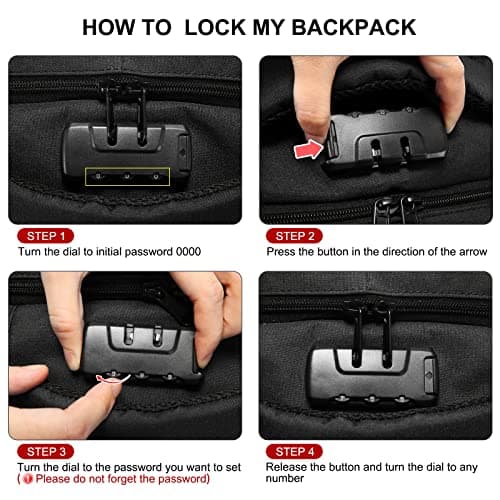 LOVEVOOK Large Backpack for Men 18 inch Heavy Duty Backpack Big Travel Backpack Large Capacity Laptop Backpack with USB Port Waterproof for Business Work (18.4 inch,Black) - Thumbnail 2