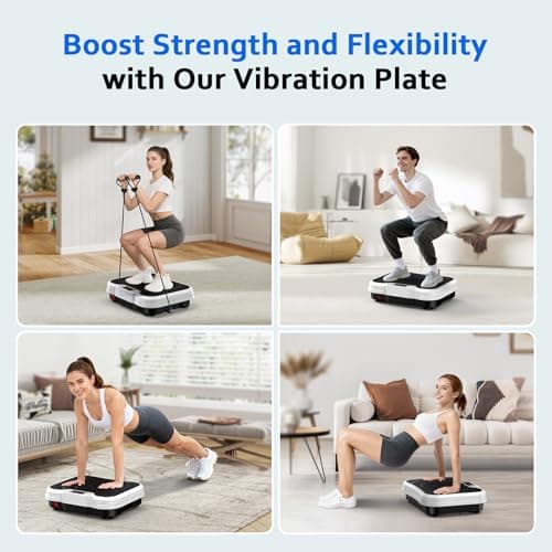 Trekora Vibration Plate Exercise Machine, Vibrating Fitness Platform for Lymphatic Drainage, Full Body Shaker Workout Equipment, Vibrate Fitness Platform for Home Women Men Exercise Gym (White) - Thumbnail 5