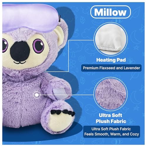 Microwavable Heating Pad for Period Cramps + Eye mask Heating pad–Machine Washable Cover-Cute Stuffed Animal Heating Pad, Portable Menstrual Microwave Heating Pad-Lavender Scent (Koala+Eye mask) - Thumbnail 5