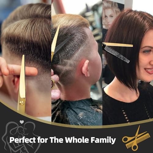 ETHTXE Professional Hair Cutting Scissors, 6.5" Barber Scissors Stainless Steel Salon Thinning Shears, Multifunctional Straight Shears for Home, Salon, and Barber Use – Ideal Gift for Family & Friends - Thumbnail 6