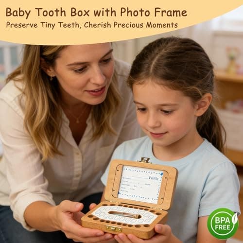 Tooth Fairy Tooth Holder, Handcrafted Natural Wood Storage Box with Fairy Gold Coin, Ideal for Baby Teeth Umbilical Cord Lanugo, Odorless Non-toxic Keepsake Organizer for Lost Teeth Preservation - Thumbnail 6