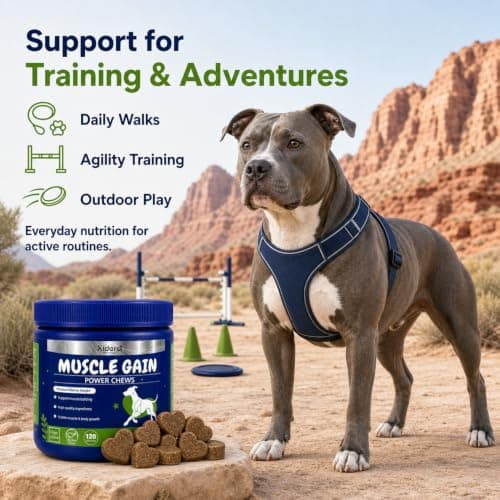 Xiderdl 11-in-1 Muscle & Weight Support Chews for Dogs – High Protein Supplement with Amino Acids, BCAAs, Antioxidants & Vitamins – Muscle Support Soft Chews for Puppies & Adult Dogs, 120 Count - Thumbnail 5