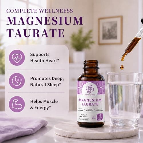 (2 Pack) Magnesium Taurate Liquid Drops for Heart Health, Muscle & Nerve Support, Liquid Magnesium with Taurine, Vitamin B6 & Citrus Bergamot, Vegan, Non-GMO, Gluten Free, Pineapple Flavor, 2 Fl Oz - Thumbnail 3