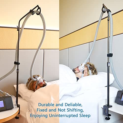 LONYEON CPAP Hose Holder - Prevent Leakage and Tangle with Height Adjustable, Removable and Rotatable - Hose Hanger Hook Organizer CPAP Accessories Supplies for Sleep, with C Clamp Base, Black - Thumbnail 3