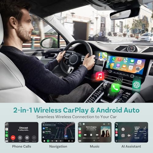 OTTOCAST Mini Nova, 2 in 1 New Gen Wireless Carplay & Android Auto Adapter, Plug & Play, Auto Reconnect USB Dongle, Compatible with OEM Wired Carplay/Android Auto Cars - Thumbnail 2