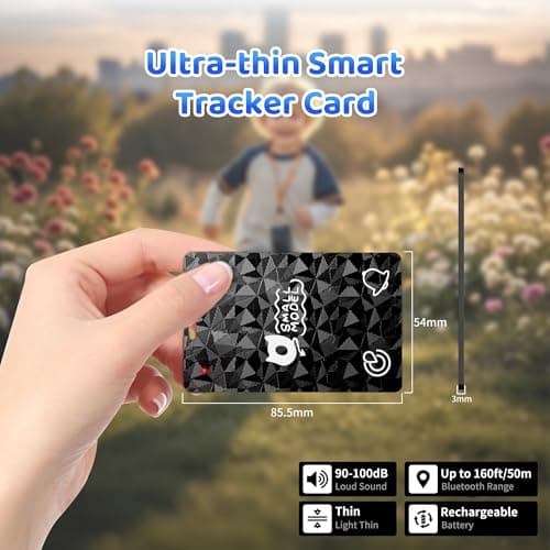 0SMALLMODEL Wallet Tracker Card, 0.07Inch Thin and Rechargeable Air Card Tag with Lanyard, Find My Wallet Tracker Card, Work with Apple Find My [iOS Only], Charger Not Include, Mens Gifts for Her - Thumbnail 3