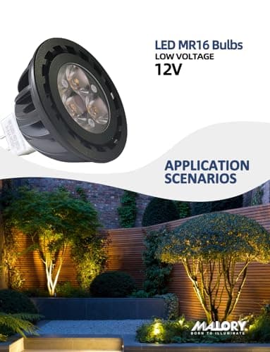 MALORY Upgraded Landscape Light MR16 Bulbs 4Pack, 5W GU5.3 LED 9-17V AC/DC Spotlight Bulb Non-Dimmable Outdoor Waterproof Bulb Replacement for 12V Low Voltage Landscape Lighting (MR16) - Thumbnail 2