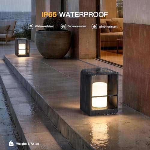 MVBT 11" Tall Solar Lanterns, 3000K LED Outdoor Table Lamp Waterproof, Modern Solar Floor Lamp, Landscape Outdoor Lights Solar Powered Lantern, Dusk to Dawn Patio Light for Yard Deck Path Garden Pool - Thumbnail 5