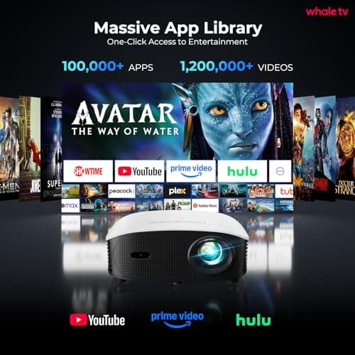 GooDee AI Smart Mini Projector with WiFi and Bluetooth - FHD 4K Support, Compatible with Netflix/YouTube, Auto Focus & Keystone, Dolby Audio Movie Projector for Outdoor Movie Night & Bedroom Theater - Thumbnail 2