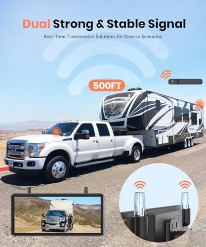 AUTO-VOX 7.2" DVR Portable Solar Wireless Backup Camera:HD 1080P 2 Min Quick Installation Support 2 Split Screen Back up Camera, IP69K Waterproof Reverse Camera for Car, Van, SUV, Truck, Trailer - Thumbnail 3