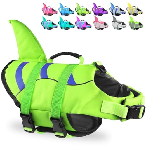 Fragralley Shark Fin Dog Life Jacket, High Buoyancy with Tear-Resistant Nylon of Dog Swim Vest, Pet Life Preserver for Small Medium Large Dogs, Puppy Float Vest for Swimming and Boating