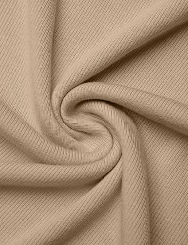 GKBK Womens Short Sleeve Shirts Crew Neck Ribbed Fitted Tight Shirts Layering Top Basic Tee Tshirts Cute Summer Tops Casual Spring Clothes Outfits 2026 Trendy Khaki - Thumbnail 2