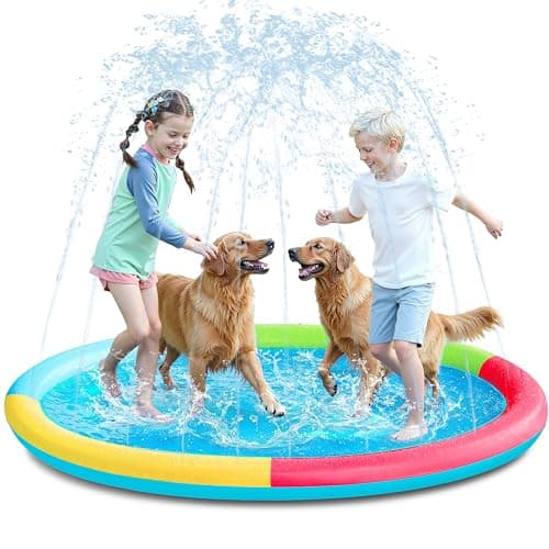SLOOSH 72" Non-Slip Splash Pad Sprinkler - Outdoor Water Play Toys Backyard Fountain Mat for Toddlers Kids Dogs, Thickened Sprinkler Outside Pool Party Durable for Girls Boys Pets (72in, Multicolor) - Image 1