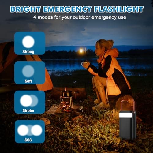Portable Power Station, 27,000mAh Outdoor Generator with Built in Cable, Portable Power Bank Backup Battery for Phone Charge, Travel, Home use, Camping, RV Trip - Thumbnail 5