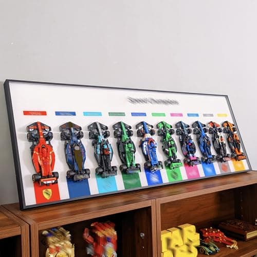 WETCEAOM Display Wallboard Compatible with Lego Speed Champions 10-Car 66802 Display Frame Wall Mount(with Hook), Wall Art- Ideal Compatible with Lego Car Wall Mount Display (Model Not Included!) - Thumbnail 4