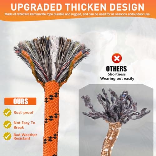 Dog Tie Out Cable for Camping 50ft, Dog Runner for Yard Hold up to 350lbs, Portable Dog Camping Essentials for Outside - Thumbnail 5