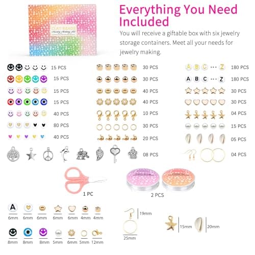 Sistenia 20,000 Pcs Clay Beads Bracelet Making Kit, 120 Colors 6 Boxes Polymer Beads Spacer Heishi Beads & Jewelry Kit with Pendant Charms Elastic Strings, Crafts Gift for Kids Adults - Thumbnail 3