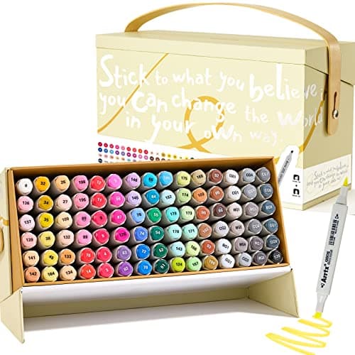 Arrtx Alcohol Markers OROS 90 Colors,Brush and Chisel Tip,Art Markers for Artists Adult Coloring Sketch Illustration, Comic - Image 1