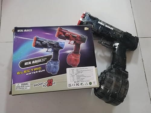 2025 Upgraded Electric Water Gun with LED Lights and Type-C Charging,Transparent Automatic Squirt Guns High Powered IP67 Waterproof,Up to 26FT Longer Range Water Pistol,for Kids and Adults (Black) - Thumbnail 6
