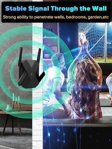 2026 AX3000 WiFi 6 Extender, WiFi Extender Signal Booster-Dual Band (2.4G/5.8G), Long Range WiFi Booster with Gigabit Ethernet Port, Access Point, No Required App, Easy Setup and Faster Speed (Black) - Thumbnail 5