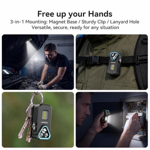 TECKNET EDC Flashlight Clip-on Light, Rechargeable Mini Pocket Flashlight - Thumbnail 3