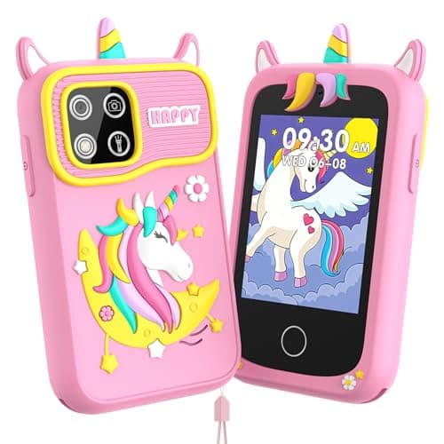 Kids Phone, Smart Phone Toys for Kids, Christmas Birthday Gifts for Kids Girls Age 3, 4, 5, 6, 7, 8 +Year Old, 2.8" Touchscreen Children Learning Play Phone Toys with Dual Camera, Game, Music Player