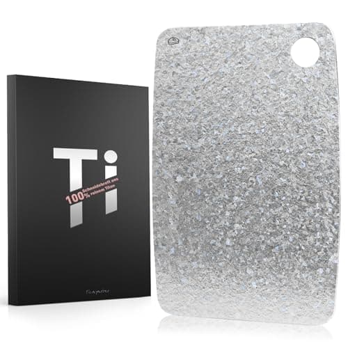 Titanium Cutting Board, Crystallized 100% Pure Titanium, 12 x 8 Inch