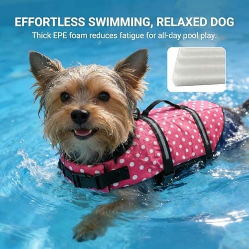 Doglay Dog Life Jacket with Rescue Handle, Dog Life Vest for Swimming Boating, Adjustable Reflective Puppy Swim Vest with Superior Buoyancy for Small Medium Large Dogs - Thumbnail 3