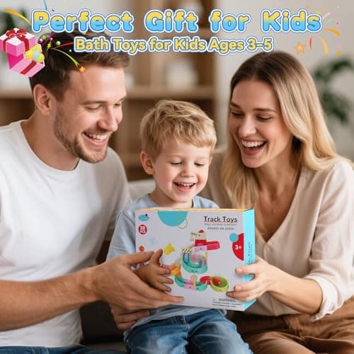 Kids Bath Toys for Kids Ages 4-8 3-5 with Magnetic Car Bath Toys Mold Free & DIY Slides Tracks Bathtub Shower Toys Birthday Gifts for Toddlers 2-4 5 6 7 8 Year Old Boys Girls (38 PCS) - Thumbnail 6