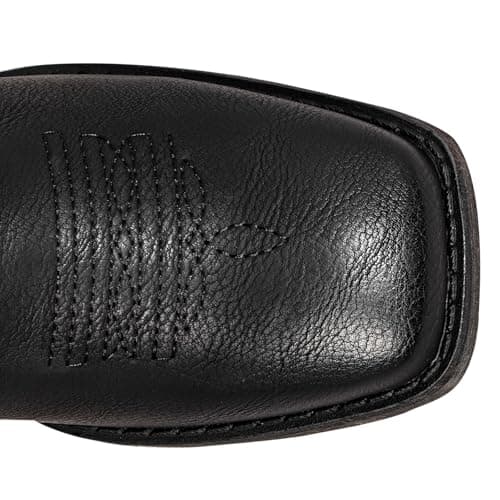 WrangWalker Square Toe Cowboy Boots for Women with Buckle Strap - Lightweight Wide Calf Western Cowgirl Boots with Cushion Insole, Black US 9.5 - Thumbnail 6
