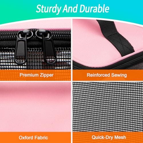 Dorm Room Essentials for Girls, Mesh Shower Caddy Hanging, Large Capacity Toiletry Bag for Women, Quick Dry Shower Bag for Camping, Cruise, Travel Essentials, Christmas Birthday Gifts for Women Girls - Thumbnail 2