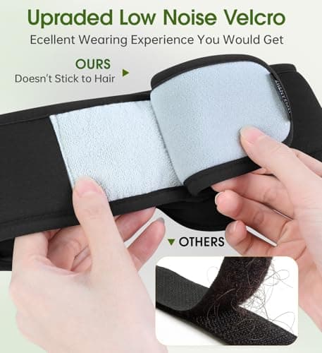 Bamboo Cotton Large Sleep Mask with Bluetooth Wireless Headphones - Blackout Eye Mask for Sleeping 3D Contoured Sleep Headband Ear Muffs Lengthen & Low Noise Hook for Better Experience (Black) - Thumbnail 5