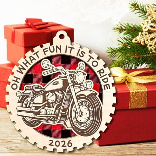 Motorcycle Christmas Ornament 2026, Wooden Motorcycle Ornaments for Christmas Tree Decor, Cool Ornaments for Men, Unique Ornament - Motocross Gifts for Men - Thumbnail 4
