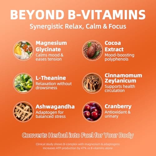 GREENPEOPLE Vitamin Methylated B Complex | Methyl B12 + L-Methyl Folate | Support Energy Metabolic, Immunity & Cognitive | 6 Super B Complex w/Mg, Ashwagandha & L‑Theanine for Women -Vegan, 2fl 2 Pack - Thumbnail 4