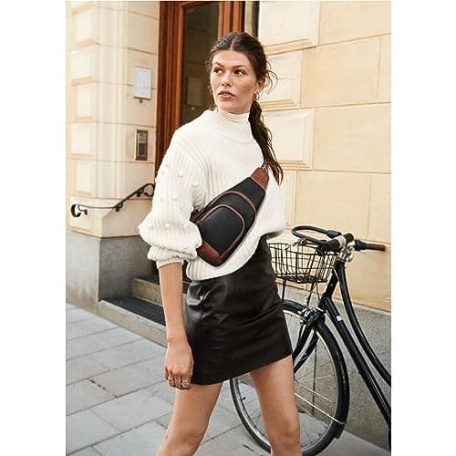BOSTANTEN Sling Bag for Women Leather Crossbody Bag Vintage Cross Body Purse for Travel with Guitar Strap, Bohemian Style - Thumbnail 2