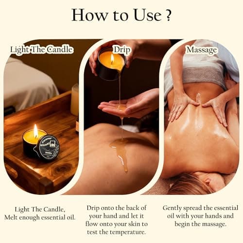 TRINIDa Low Temperature Massage Oil Candle 2.35oz - Soy Wax & Coconut Oil Blend, Moisturizes Skin,Stress Relief, Couples Massage & Home SPA, Romantic Gift Massage Scented Candle (Caramel Whiskey) - Thumbnail 5